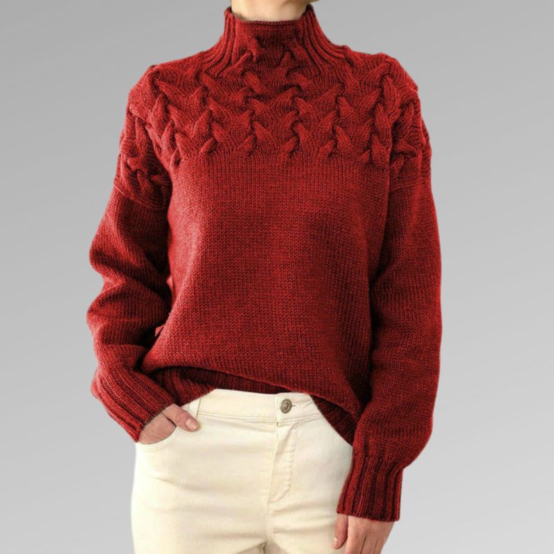Elegant och varm färg colon halströja - Mildrid