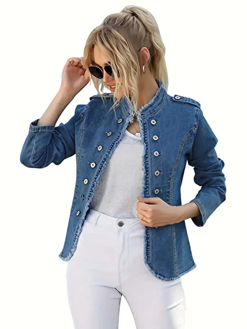 Jeansjacka med streetstyle-kant - Silke