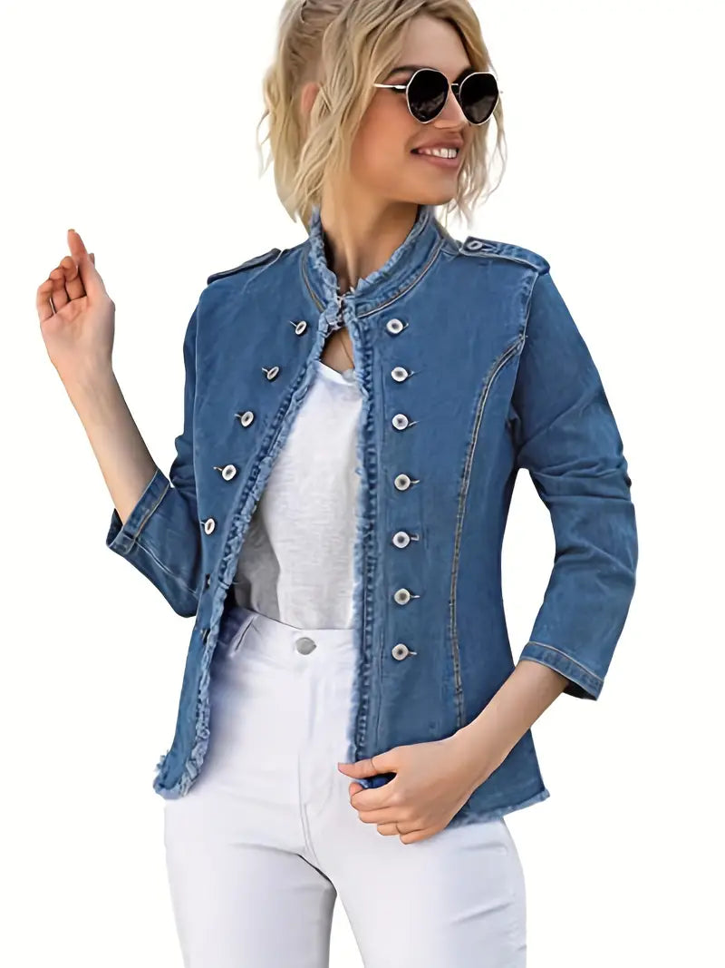 Jeansjacka med streetstyle-kant - Silke