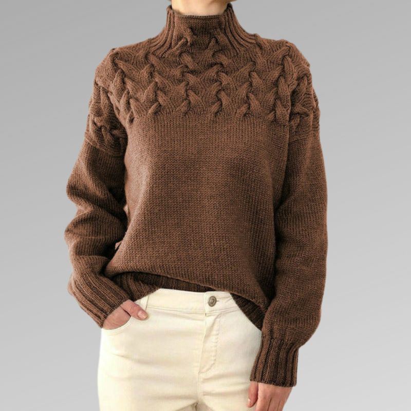 Elegant och varm färg colon halströja - Mildrid