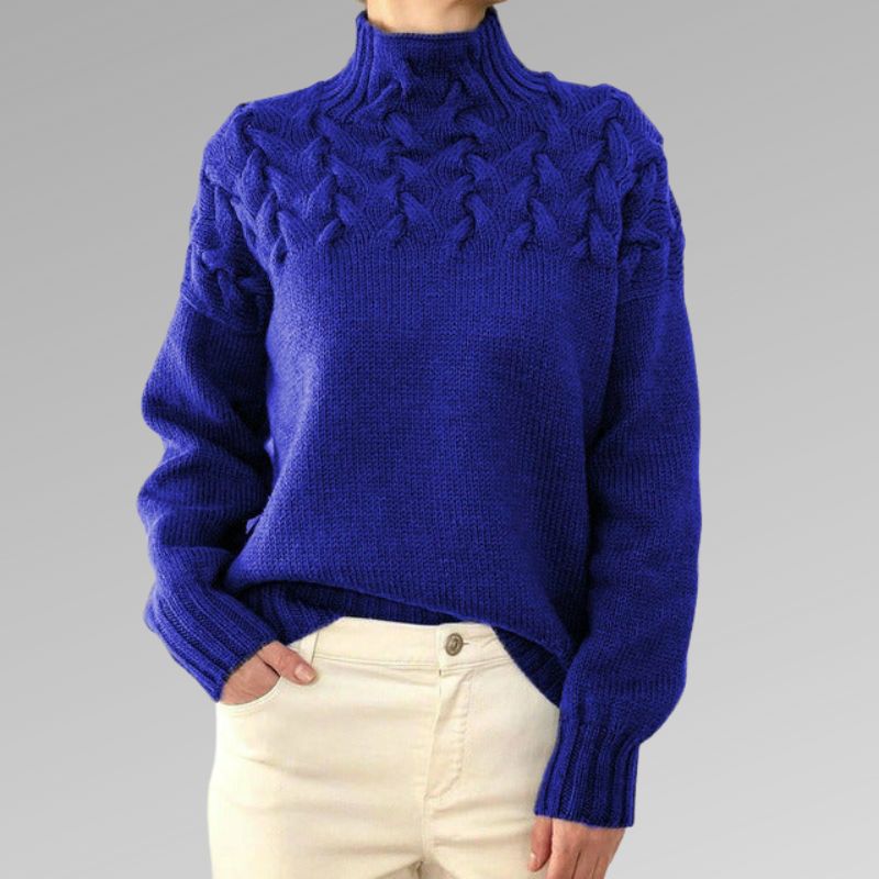 Elegant och varm färg colon halströja - Mildrid