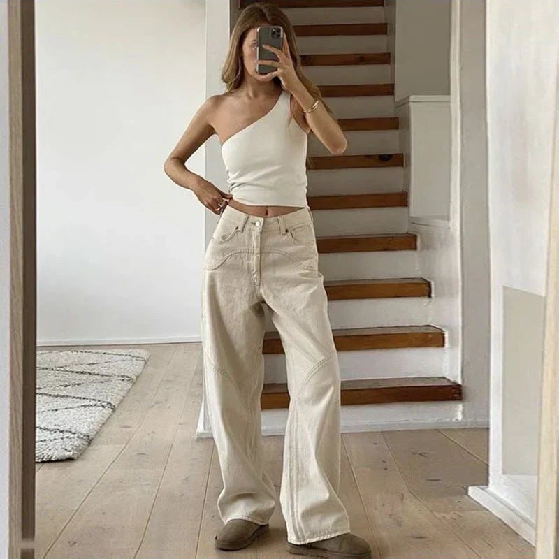 Mångsidiga raka baggy jeans - Rode