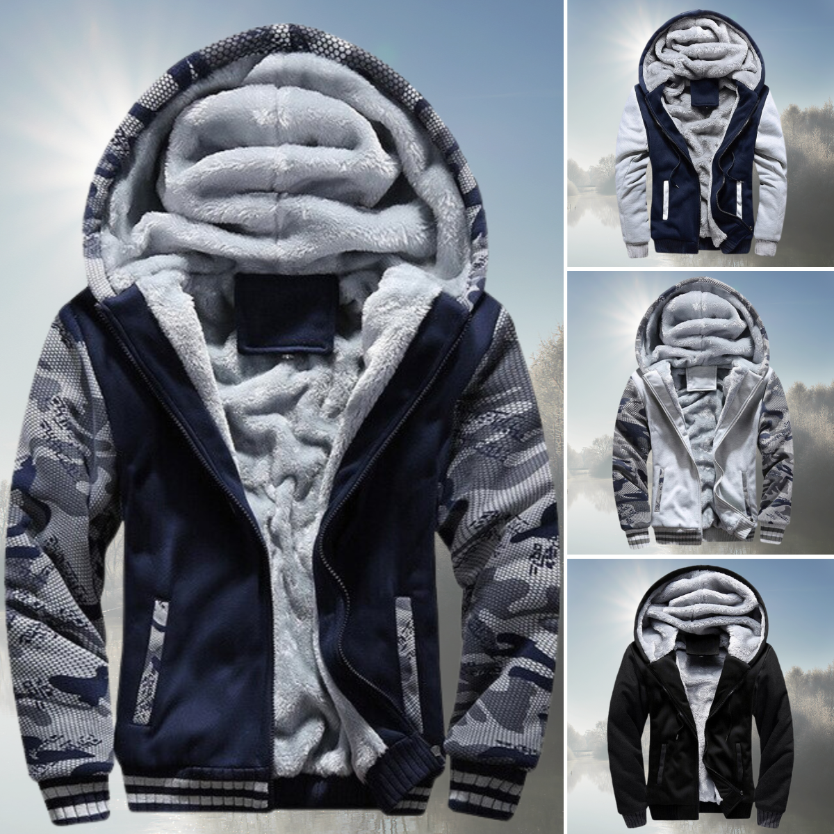 Streetwear fleece hoodie för män - Alrik