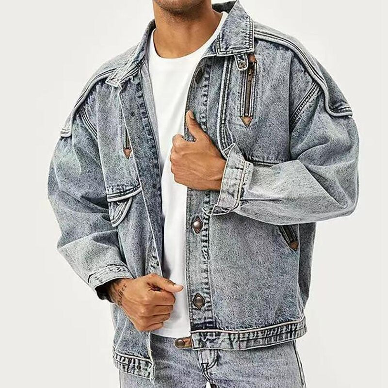 Blaue Denim-Jacke für Männer - Brokko