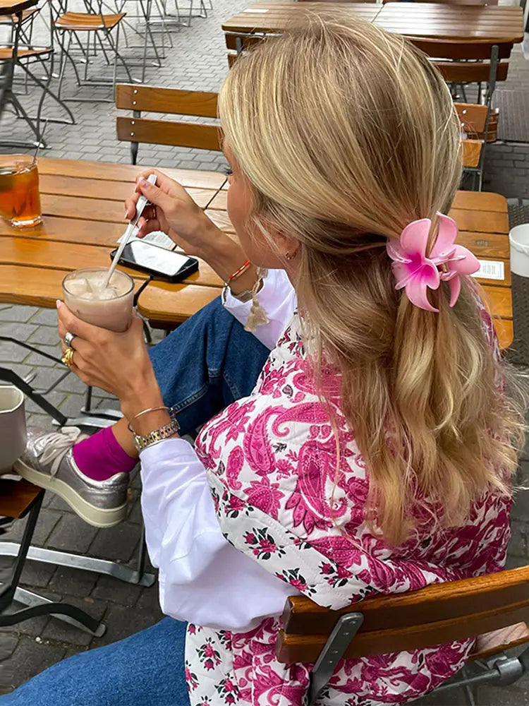 Ärmlös quiltad bomullsväst - Olivia