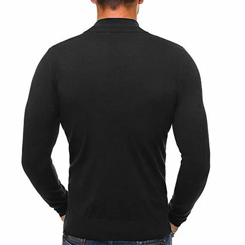 Pullover med hög krage och enfärgad look - Rolf