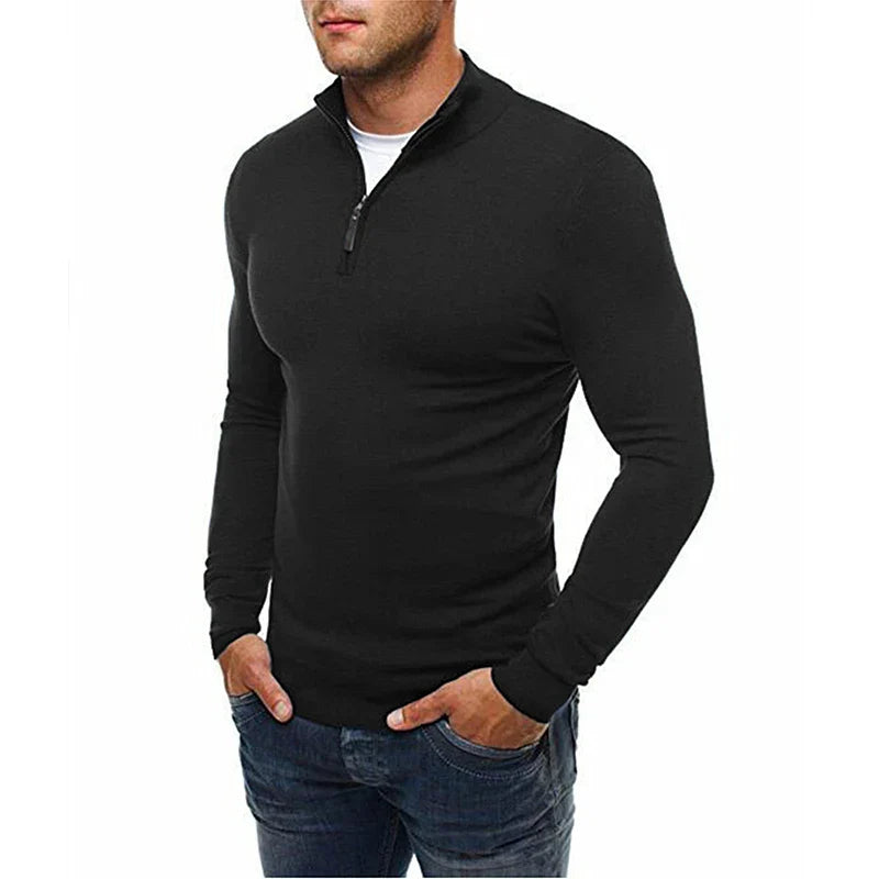 Pullover med hög krage och enfärgad look - Rolf