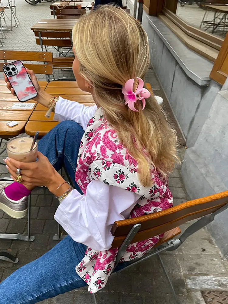 Ärmlös quiltad bomullsväst - Olivia