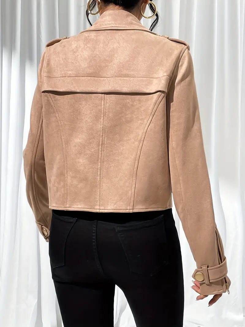 Knäppade fickor Elegant Crop Jacka - Madicken