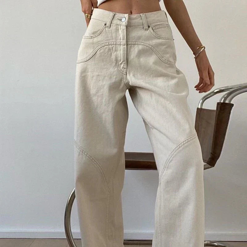 Mångsidiga raka baggy jeans - Rode