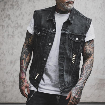 Denimväst för herrmotorcykel - Charlie
