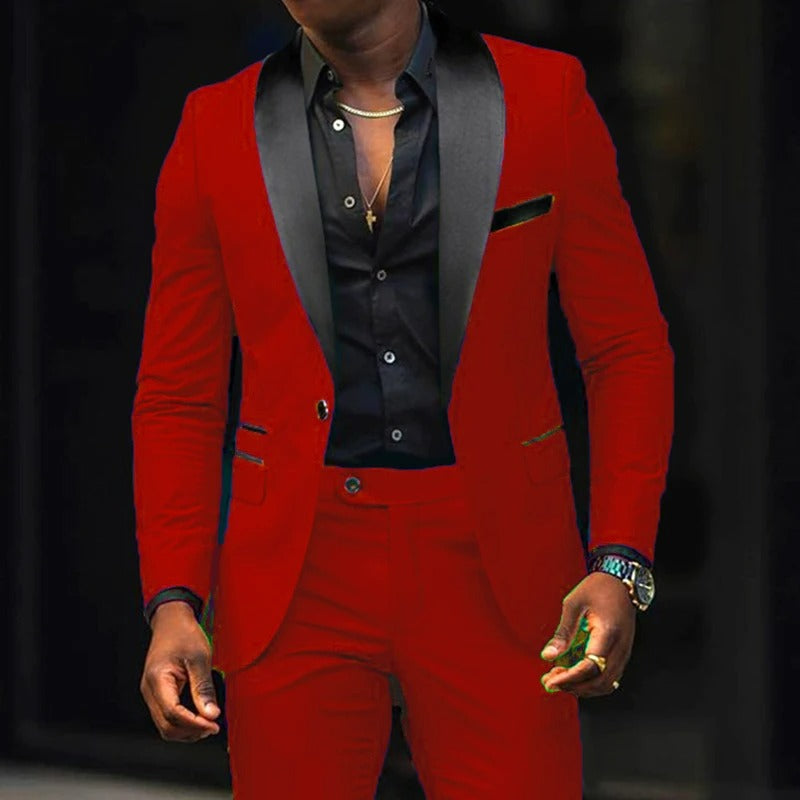 Slim Fit blazer och byxor med en knapp - Kalle
