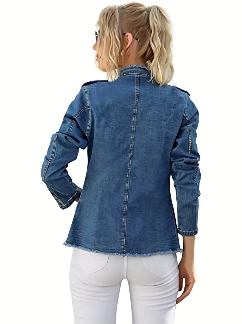 Jeansjacka med streetstyle-kant - Silke