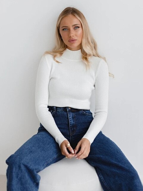 Bekväm och snygg tröja med polokrage - Rebecca