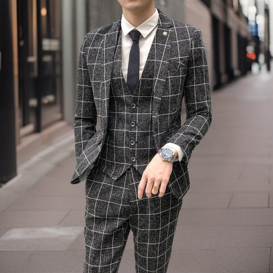 Slim Fit 3-delad kostym för män - Knut