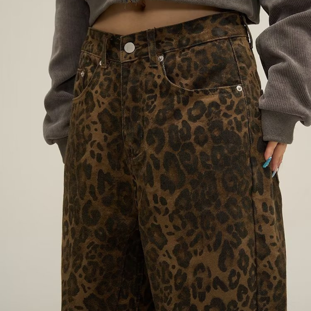 Leopardmönstrade jeans - Carin