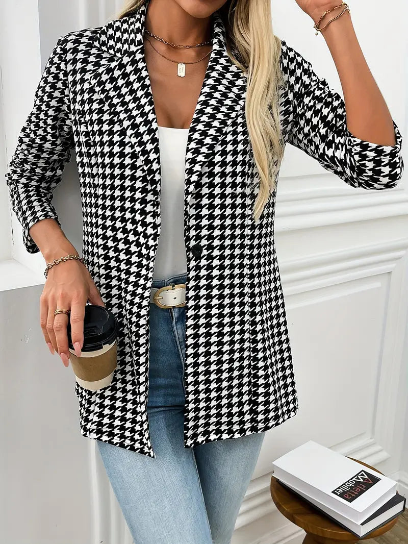 Elegant houndstooth blazer för kvinnor - Tilde