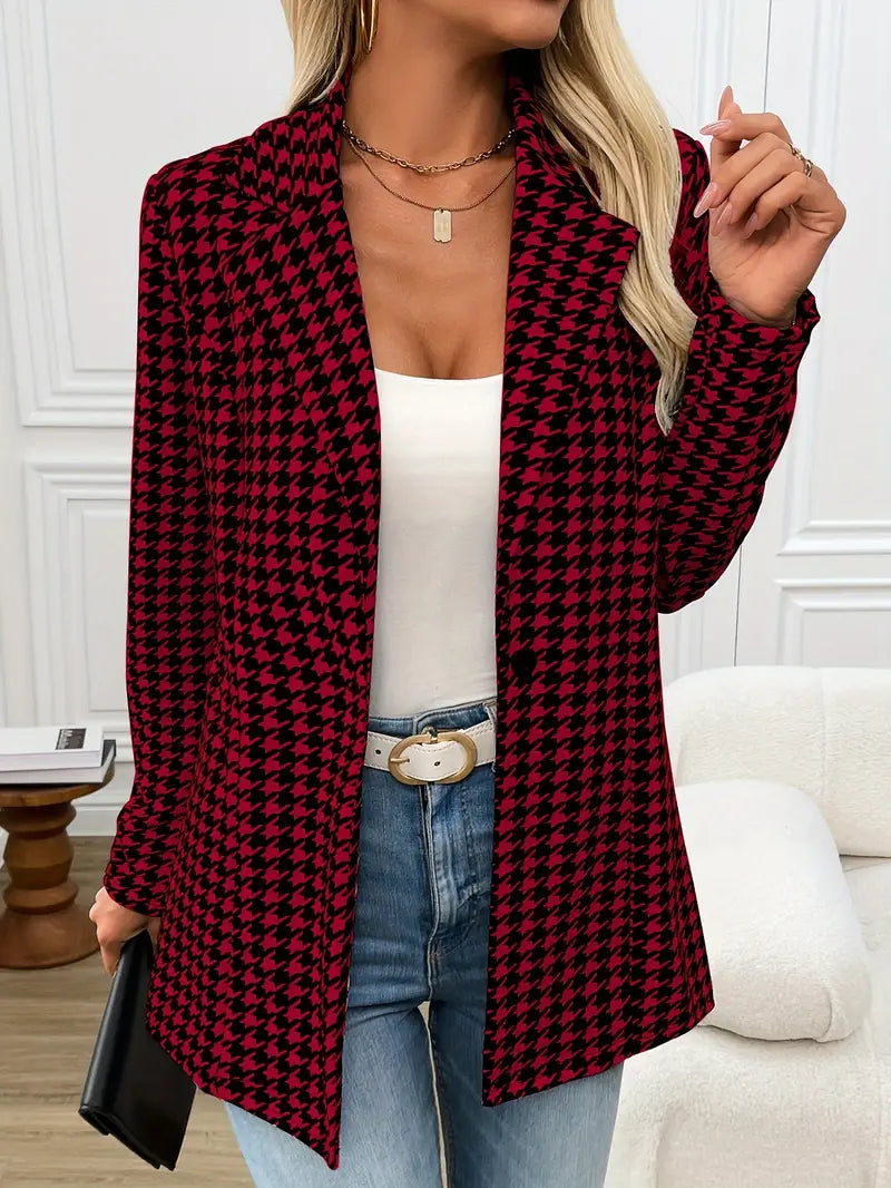 Elegant houndstooth blazer för kvinnor - Tilde