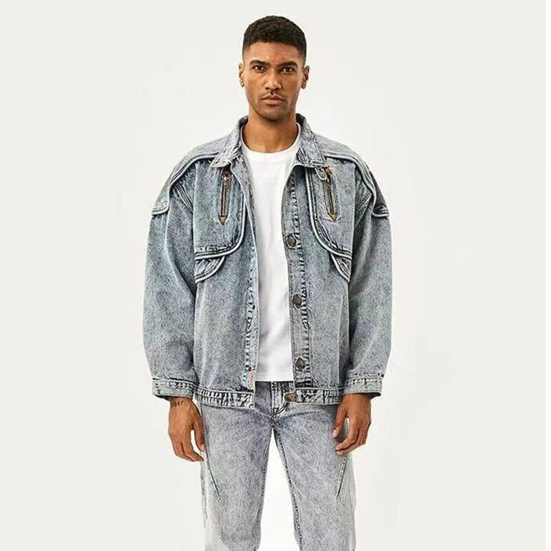 Blaue Denim-Jacke für Männer - Brokko