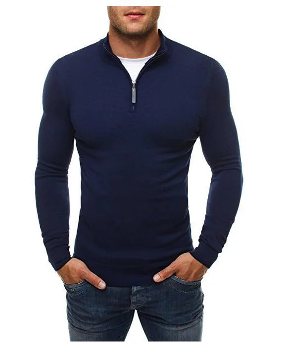 Pullover med hög krage och enfärgad look - Rolf
