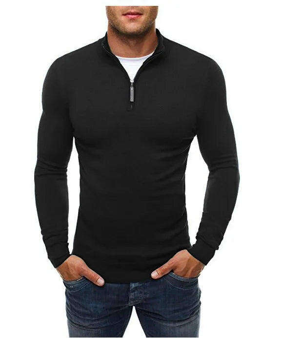 Pullover med hög krage och enfärgad look - Rolf