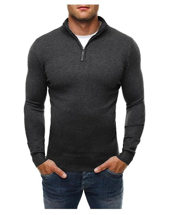 Pullover med hög krage och enfärgad look - Rolf