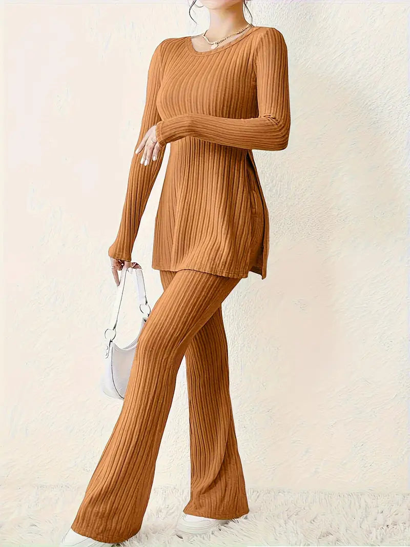 Zweiteiliges Strick-Set in Unifarbe - Zoe