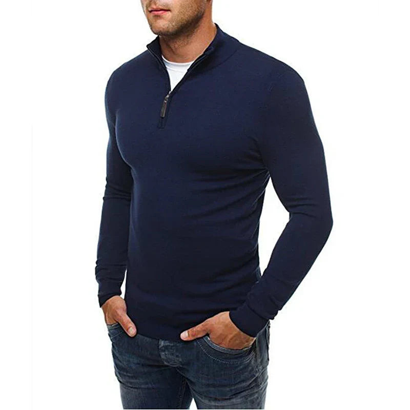 Pullover med hög krage och enfärgad look - Rolf