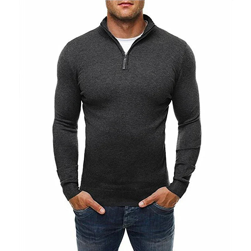 Pullover med hög krage och enfärgad look - Rolf