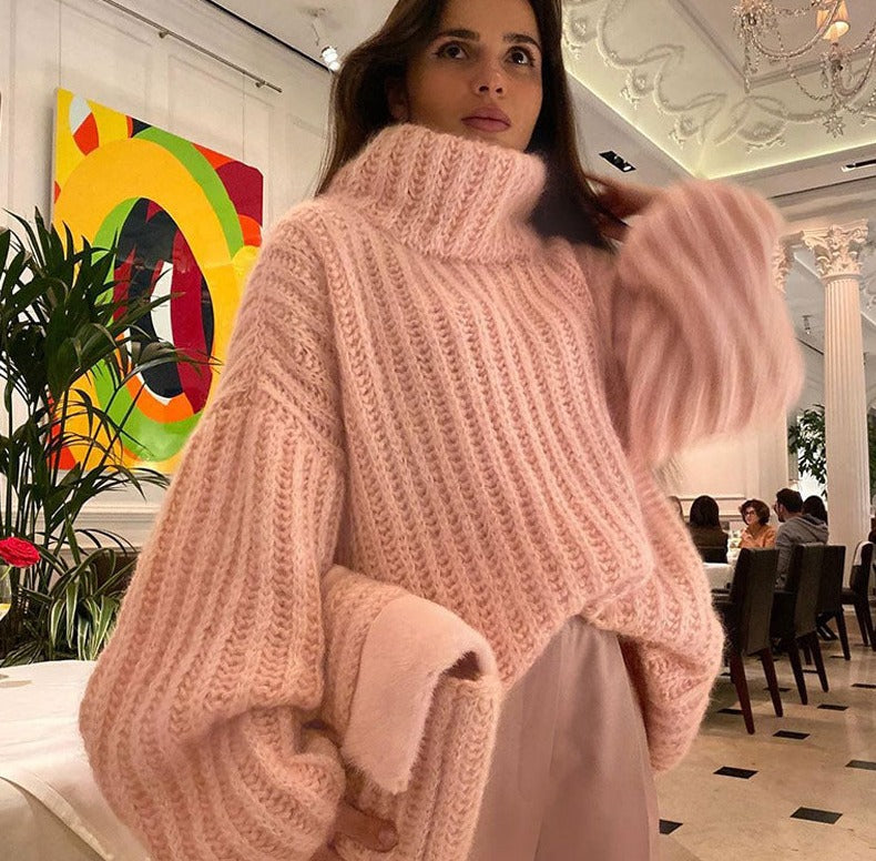 Fluffig tröja med turtleneck - Affton