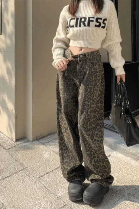 Vintage leopardjeans för kvinnor - Hillevi